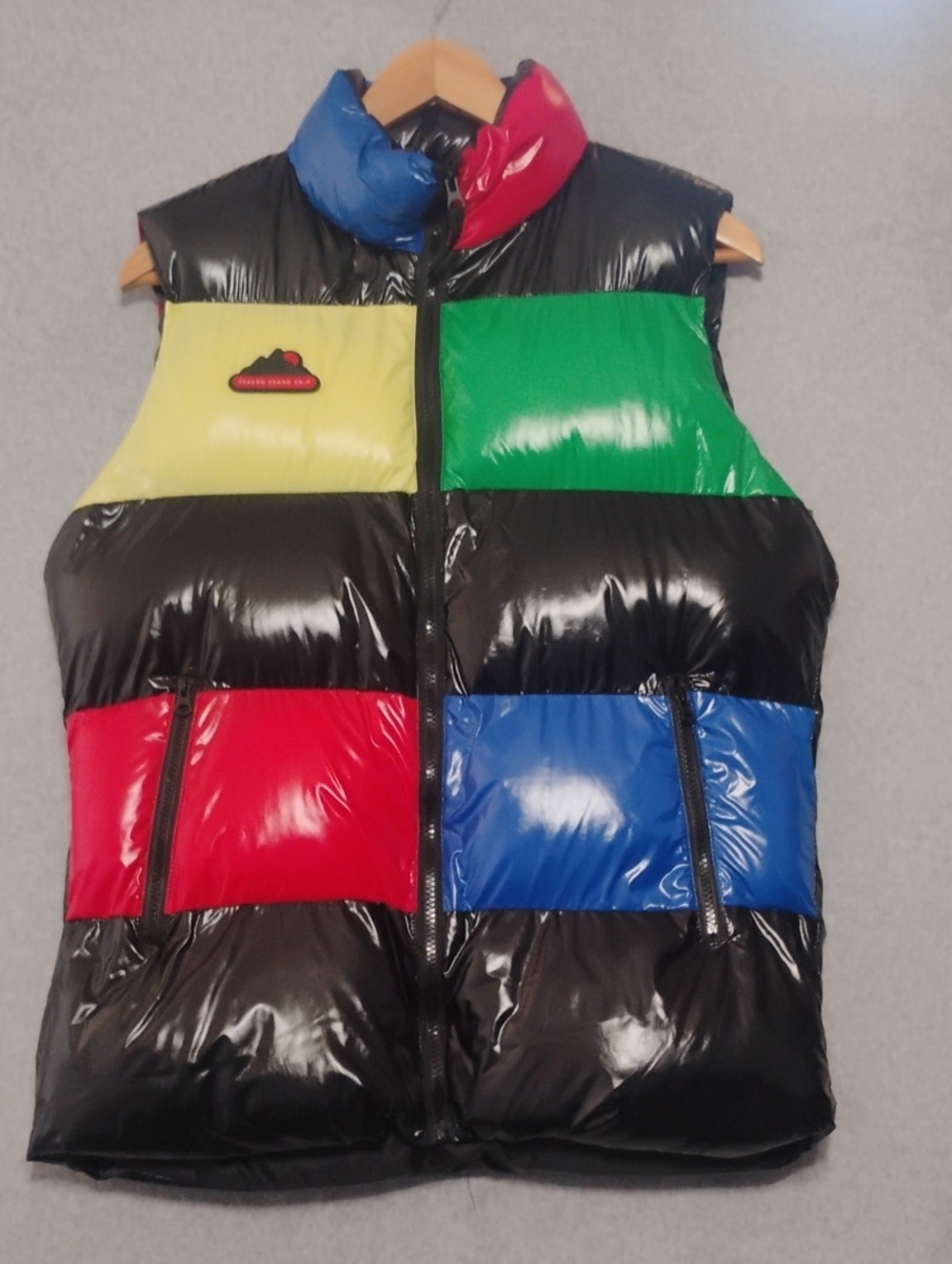 Reason Men's Colorblock Puffer Vest in Black, Red, Blue, Green, Yellow